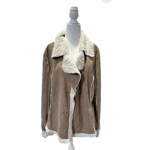 Tan Suede Soft Fur Jacket (no buttons)